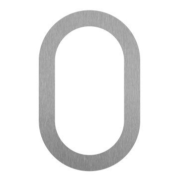 Selbstklebende Hausnummer "0" - 152 mm in Edelstahl