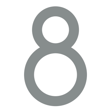 Moderne Hausnummer ''8'' - 200 mm in Grau Metallic