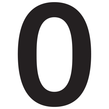 Hausnummer ''0'' Schwarz