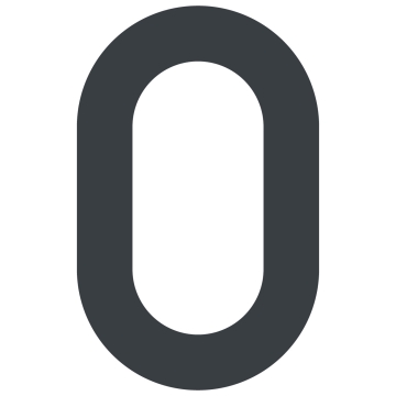 Selbstklebende Hausnummer "0" - 40 mm in Anthrazit