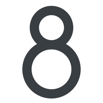Selbstklebende Hausnummer "8" - 245 mm in  Anthrazit