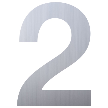 Hausnummer ''2'' Edelstahl