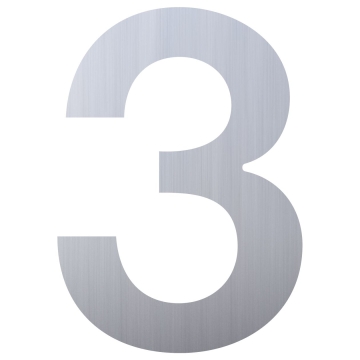 Hausnummer ''3'' Edelstahl