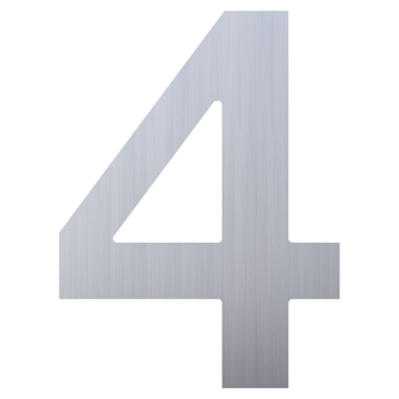 Hausnummer ''4'' Edelstahl