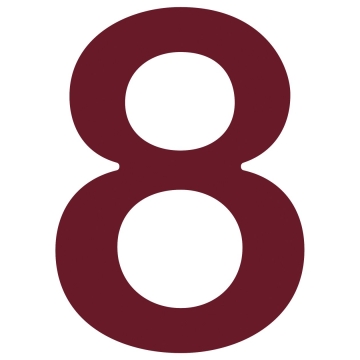 Hausnummer ''8'' Rot