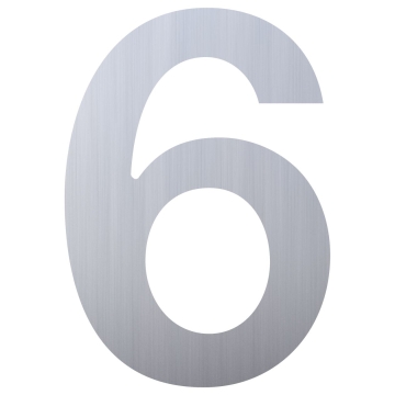 Hausnummer ''6'' Edelstahl