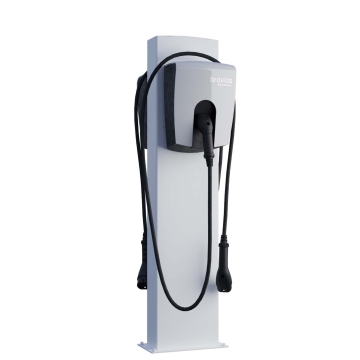 Universeller Wallbox Standfuß FlexiMount for Two mit Bodenplatte in Weiß