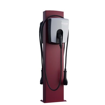 Universeller Wallbox Standfuß FlexiMount for Two mit Bodenplatte in Rot