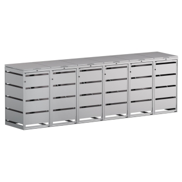 Mülltonnenbox Kim 6er 120L in  Lichtgrau