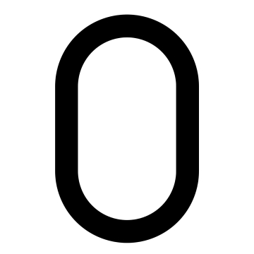 Moderne Hausnummer "0" - 245 mm in Schwarz