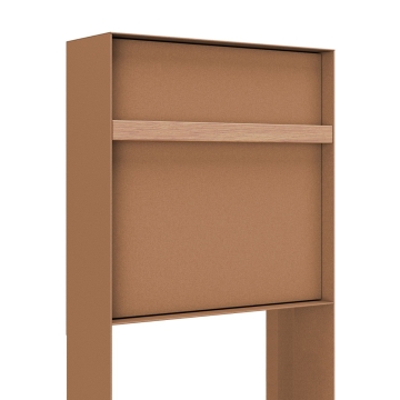 Standbriefkasten Oxford in Rost mit Holzgriff