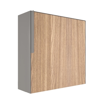 Briefkasten Porto Grau Metallic mit Holzdekor-Front