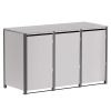 Mülltonnenbox Helmut 3er 120L in  Hellgrau-Metallic mit dunkelgrauem Rahmen