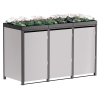 Mülltonnenbox Tilda 3er 240L in Hellgrau-Metallic mit dunkelgrauem Rahmen