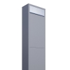 Standbriefkasten Big Box Grau Metallic mit Edelstahlklappe