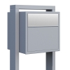 Standbriefkasten Soprano Grau Metallic mit Edelstahlklappe