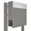 Standbriefkasten Manhattan Grau Metallic mit Edelstahlklappe