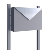 Standbriefkasten Letter Grau Metallic mit Edelstahlklappe