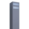 Briefkastenanlage Monolith for Two Grau Metallic mit Edelstahlklappe