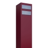 Briefkastenanlage Monolith for Two Rot mit Edelstahlklappe