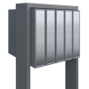Briefkastenanlage Flag for Five Grau Metallic mit Edelstahlklappe