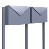 Briefkastenanlage Letter for Two Grau Metallic mit Edelstahlklappe