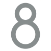 Moderne Hausnummer ''8'' - 152 mm in Grau Metallic