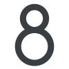 Moderne Hausnummer ''8'' - 245 mm in  Anthrazit