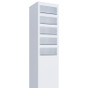 Briefkastenanlage Monolith for Five Weiß mit Edelstahlklappe