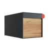 Amerikanischer Briefkasten Big Americano Anthrazit mit Holzdekor-Front | Wand