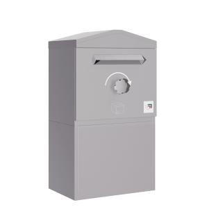 Paketbriefkasten München mit Spitzdach in Größe L | rückseitige Entnahme - freistehend