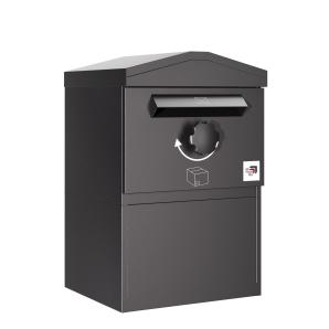 Paketbriefkasten München mit Spitzdach in Größe M | rückseitige Entnahme - freistehend